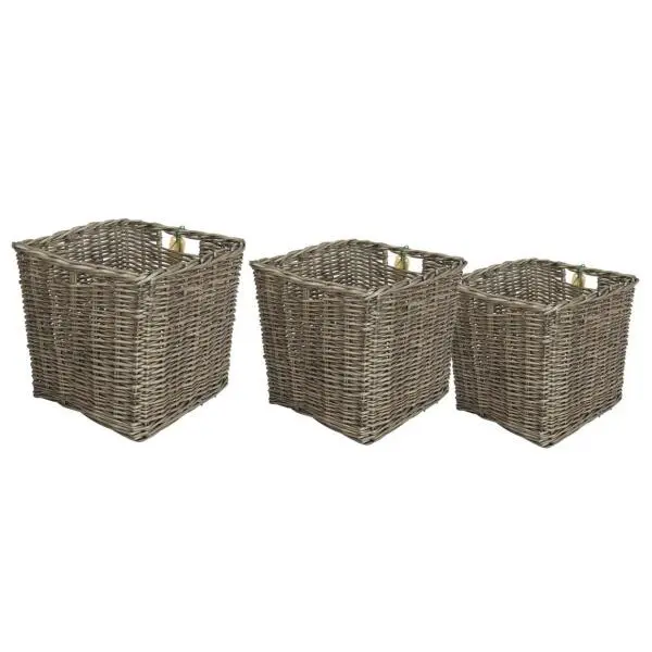 Manden Van Riet - Set Van 3 Stuks 1 Manden Van Riet - Set Van 3 Stuks