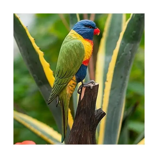 DecoBird - WILDLIFE Garden Lori Van De Blauwe Bergen In Lindenhout - Handgemaakt 2 DecoBird - WILDLIFE Garden Lori Van De Blauwe Bergen In Lindenhout - Handgemaakt - Afbeelding 2