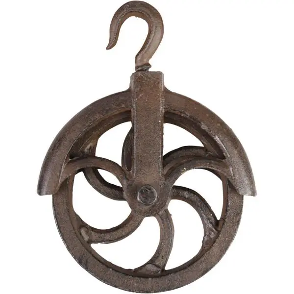 ESSCHERT DESIGN Katrol Antiek - Gietijzer 1 ESSCHERT DESIGN Katrol Antiek - Gietijzer