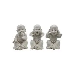 Monniken 'horen, Zien En Zwijgen' - Fiberclay - Set Van 3 Stuks