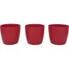 Set Bloempot Ella Ø 7 Cm - Mat Rood - Set Van 3 Stuks