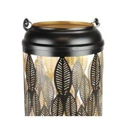 Lantaarn Bladmotief Zwart - 45 × 25 Cm -Tuinbeelden winkel 1604664596 2 600