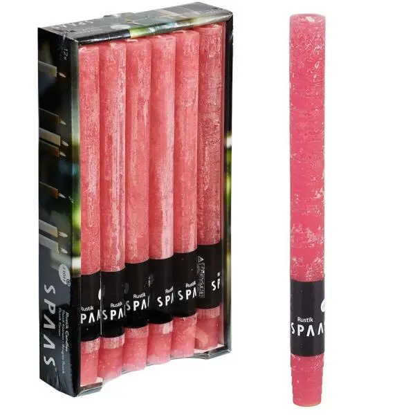 Spaas Rustieke Dinerkaars - Oudroze - Set Van 1 Stuks 3 Spaas Rustieke Dinerkaars - Oudroze - Set Van 1 Stuks - Afbeelding 3