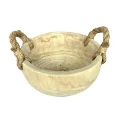 Paulownia Pot Met Jute Handgrepen - Ø 29 × 10 Cm
