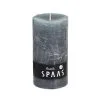 Spaas Rustieke Cilinderkaars Grijs - 60 Uren