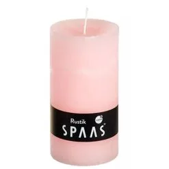Spaas Rustieke Cilinderkaars Lichtroze - 60 Uren