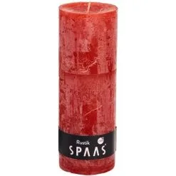 Spaas Rustieke Cilinderkaars Rood - 95 Uren