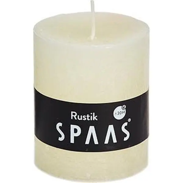 Spaas Rustieke Cilinderkaars Ivoor - 30 Uren 1 Spaas Rustieke Cilinderkaars Ivoor - 30 Uren