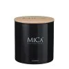 Mica Decorations MICA Geurkaars Glas Zwart Ø 12 Cm - Wood Fire