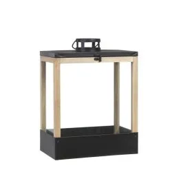 Mica Decorations Halton Kasje Lantaarn Zwart - 28 × 17 × 37,5 Cm