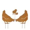Mica Decorations Tuinsteker Kip Roest - Set Van 3 Stuks