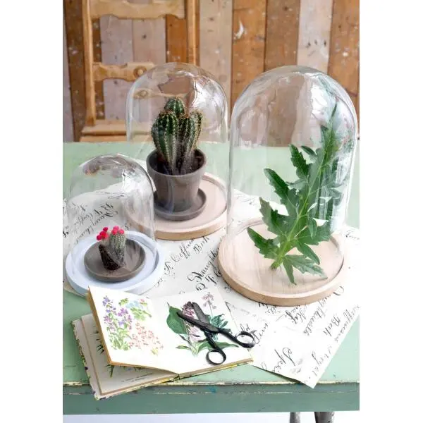 Mica Decorations Stolp Glas Hella Bruin - Ø 17 × 23 Cm 2 Mica Decorations Stolp Glas Hella Bruin - Ø 17 × 23 Cm - Afbeelding 2