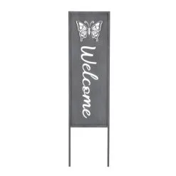 Mica Decorations Tuinsteker WELCOME Grijs - 22 × 83,5 Cm