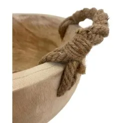 Bowl In Hout Met Jute Handgrepen - Ø 30 × 14 Cm -Tuinbeelden winkel bowl in hout 30 x 14 cm 1617286238 1 600