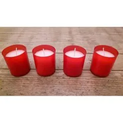 Spaas Devotielichtjes Rood - Set Van 4 Stuks