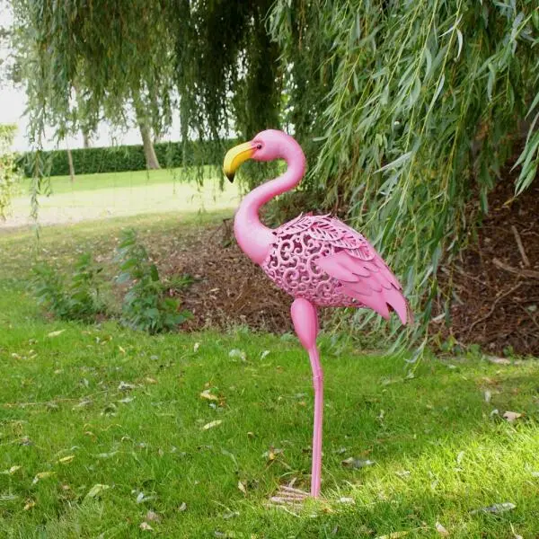 Flamingo In Metaal - Solar 4 Flamingo In Metaal - Solar - Afbeelding 4