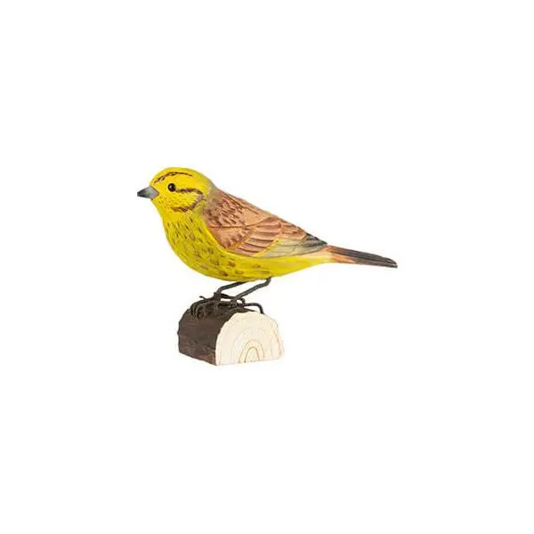 DecoBird - WILDLIFE Garden Geelgors In Lindenhout - Handgemaakt 1 DecoBird - WILDLIFE Garden Geelgors In Lindenhout - Handgemaakt