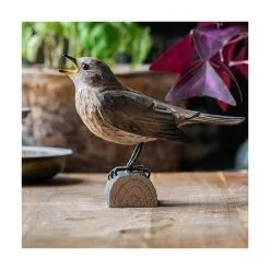 DecoBird - WILDLIFE Garden Nachtegaal In Lindenhout - Handgemaakt -Tuinbeelden winkel houten nachtegaal 1612798179 3 600