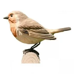 DecoBird - WILDLIFE Garden Roodborst In Lindenhout - Handgemaakt