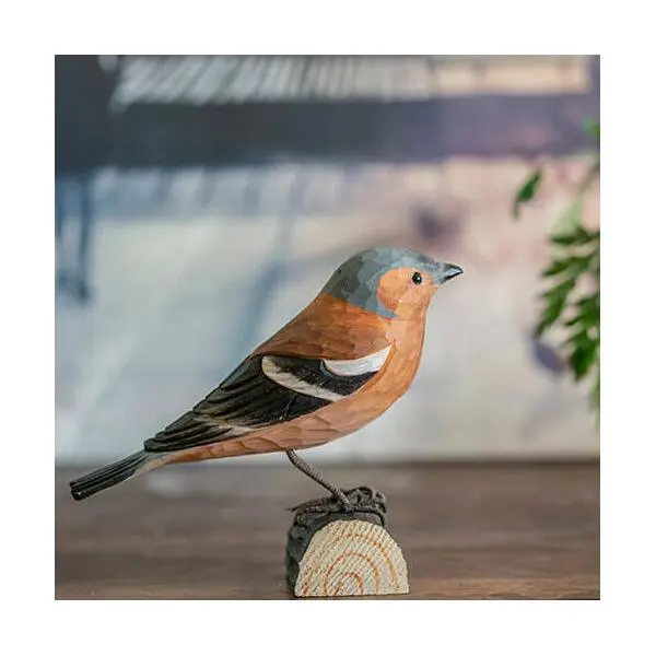 DecoBird - WILDLIFE Garden Vink In Lindenhout - Handgemaakt 2 DecoBird - WILDLIFE Garden Vink In Lindenhout - Handgemaakt - Afbeelding 2