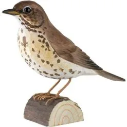 DecoBird - WILDLIFE Garden Zanglijster In Lindenhout - Handgemaakt