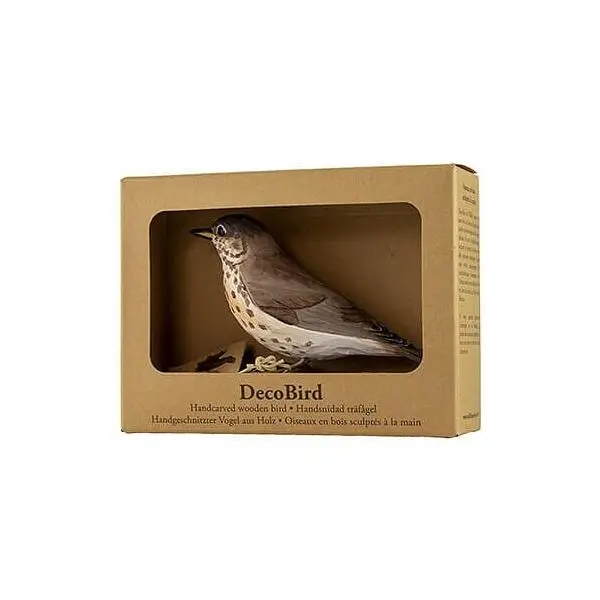 DecoBird - WILDLIFE Garden Zanglijster In Lindenhout - Handgemaakt 3 DecoBird - WILDLIFE Garden Zanglijster In Lindenhout - Handgemaakt - Afbeelding 3