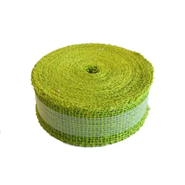 Jute Band 5 Cm - Appelgroen 1 Jute Band 5 Cm - Appelgroen