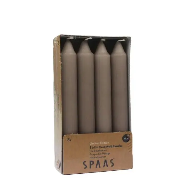 Spaas Mini Huishoudkaarsen - Beige - Set Van 8 Stuks 1 Spaas Mini Huishoudkaarsen - Beige - Set Van 8 Stuks
