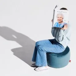 Poef Fatboy® Point Recycled Velvet Indoor - Ø50 X 35 Cm Petrolblauw -Tuinbeelden winkel poef fatboy point velvet petrolblauw 1614882401 3 600