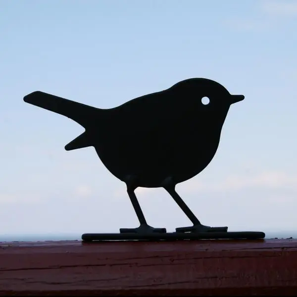 Roodborstje Silhouet - Staal Zwart 1 Roodborstje Silhouet - Staal Zwart