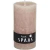 Spaas Rustieke Cilinderkaars Beige - 60 Uren
