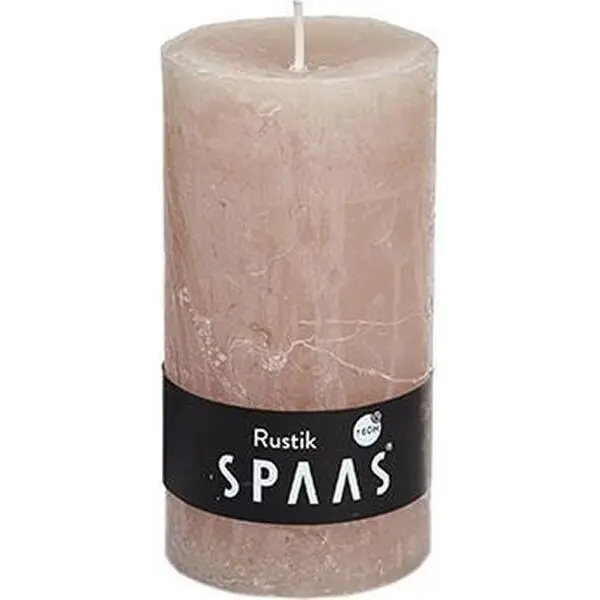 Spaas Rustieke Cilinderkaars Beige - 60 Uren 1 Spaas Rustieke Cilinderkaars Beige - 60 Uren