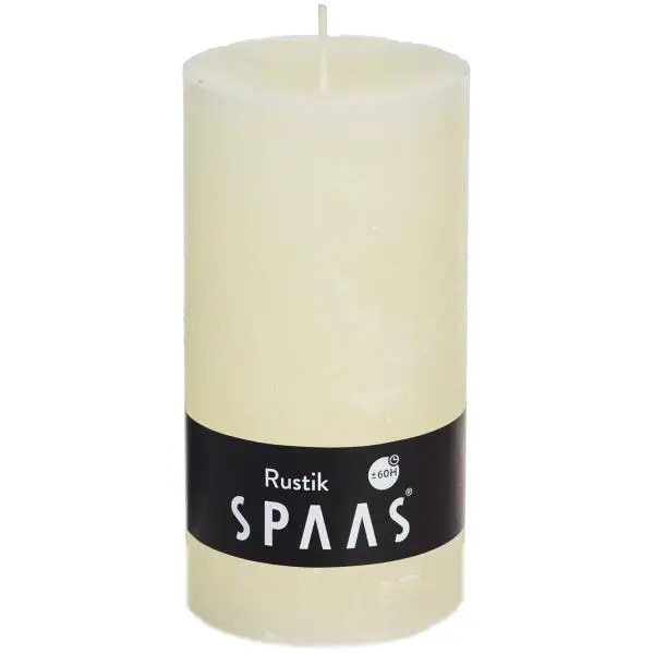 Spaas Rustieke Cilinderkaars Ivoor - 60 Uren 1 Spaas Rustieke Cilinderkaars Ivoor - 60 Uren