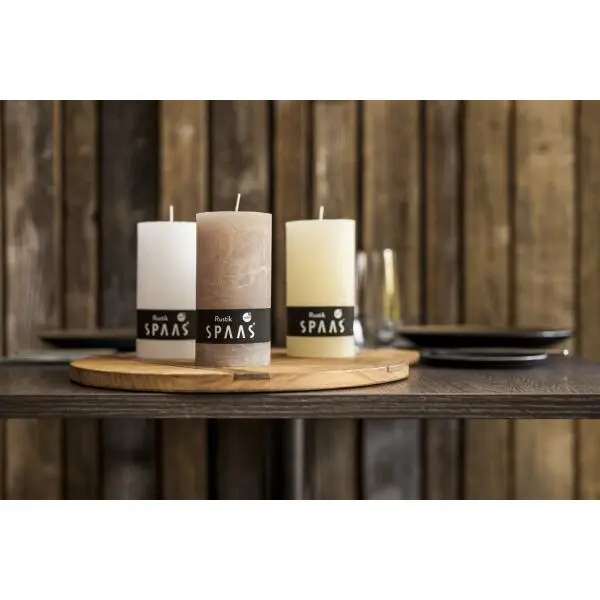 Spaas Rustieke Cilinderkaars Ivoor - 60 Uren 2 Spaas Rustieke Cilinderkaars Ivoor - 60 Uren - Afbeelding 2