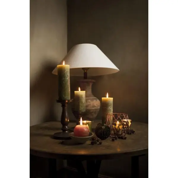 Spaas Rustieke Cilinderkaars Olijfgroen - 95 Uren 2 Spaas Rustieke Cilinderkaars Olijfgroen - 95 Uren - Afbeelding 2