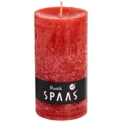 Spaas Rustieke Cilinderkaars Rood - 60 Uren