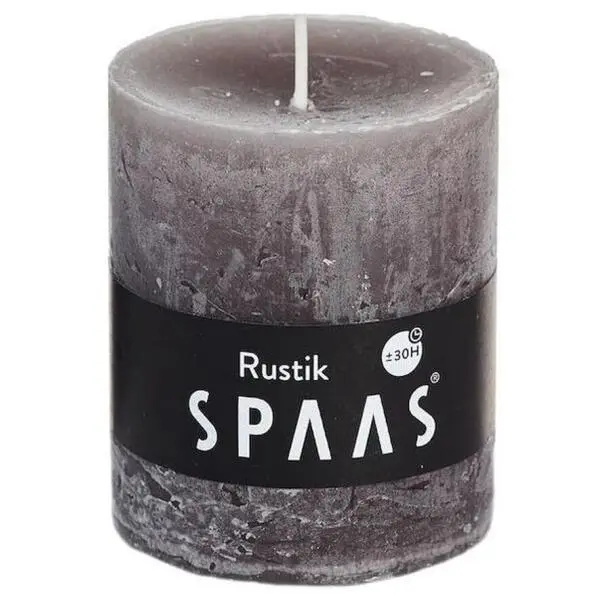 Spaas Rustieke Cilinderkaars Taupe - 30 Uren 1 Spaas Rustieke Cilinderkaars Taupe - 30 Uren