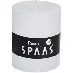 Spaas Rustieke Cilinderkaars Wit - 30 Uren