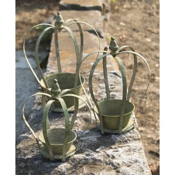 ESSCHERT DESIGN Pothouders Kroon - Aged Metal - Set Van 3 Stuks 3 ESSCHERT DESIGN Pothouders Kroon - Aged Metal - Set Van 3 Stuks - Afbeelding 3