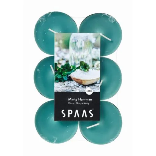 Spaas Theelicht Maxi Minty Hamam - 10 Uren - Set Van 12 Stuks -Tuinbeelden winkel theelicht maxi minty hamam 1518511261 1 600