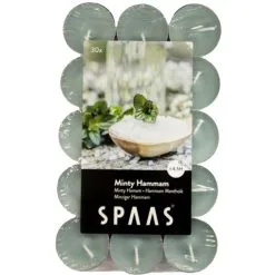 Spaas Theelicht Minty Hammam - 4,5 Uren - Set Van 30 Stuks