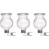 Mica Decorations MICA Glazen Vaasjes Met Bevestigingsclip - Set Van 3 Stuks