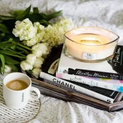 WoodWick Ellipse Candle - White Teak -Tuinbeelden winkel woodwick ellipse candle white teak 1618571706 1 600