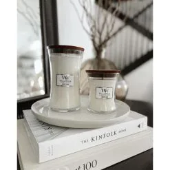 WoodWick Large Candle - White Teak -Tuinbeelden winkel woodwick large candle white teak 1618570890 1 600